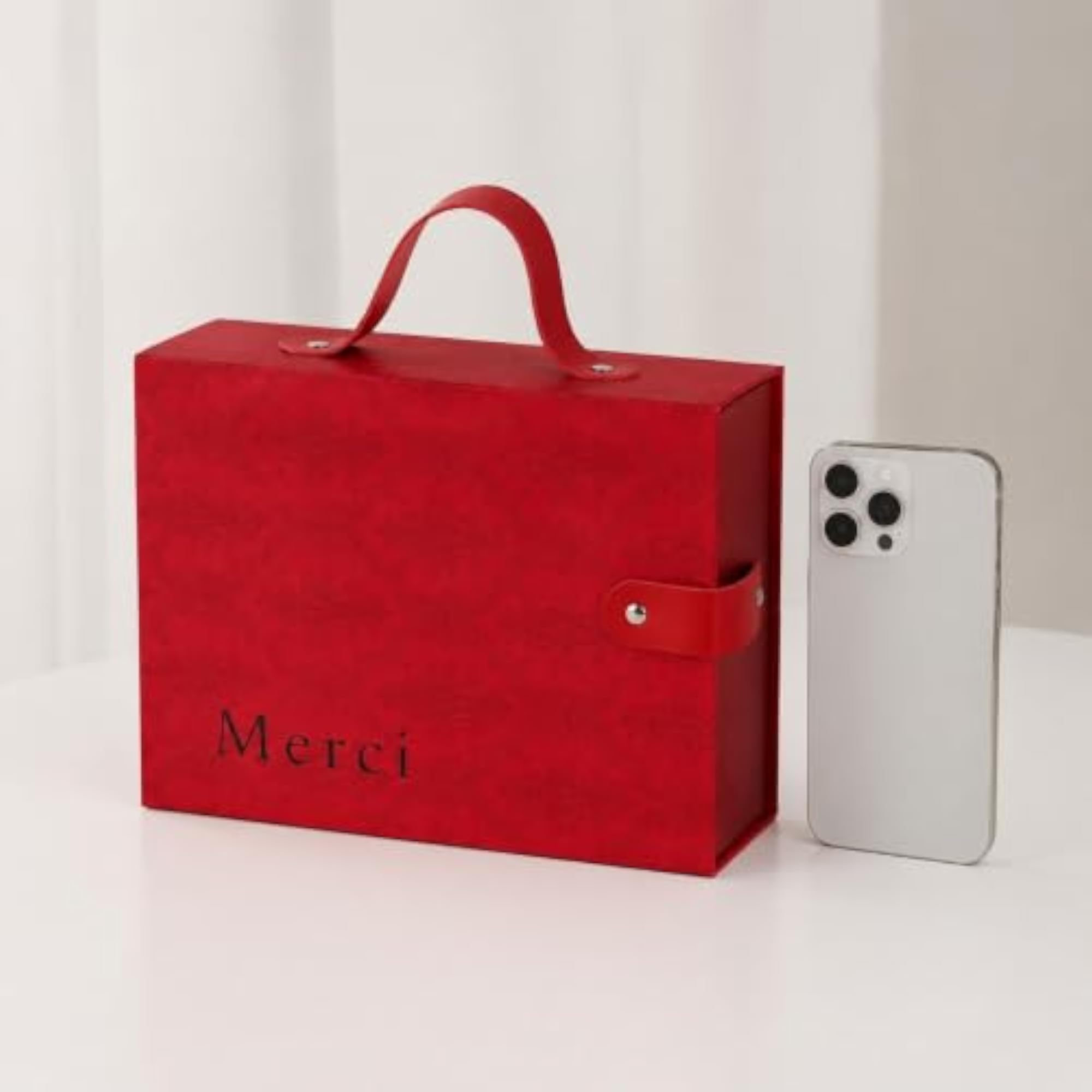 Gift Boxes with Greeting Card and Raffia Grass